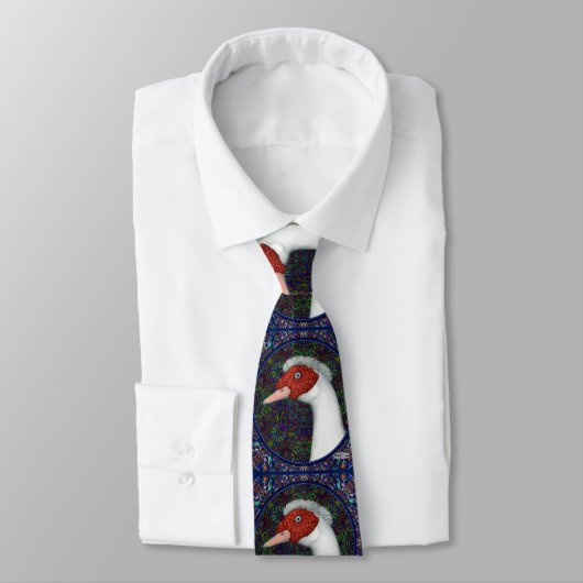Muscovy Duck Head White Krawatte (Gebunden)