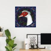 Muscovy Duck Head White Poster (Heimbüro)