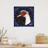 Muscovy Duck Head White Poster (Küche)