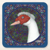 Muscovy Duck Head White Rechteckiger Pappuntersetzer (Vorderseite)