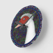 Muscovy Duck Head White Runde Wanduhr (Winkel)