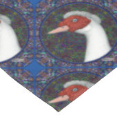 Muscovy Duck Head White Tischdecke (Schrägansicht)