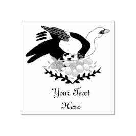 Muscovy Duck on a Nest of Eggs Gummistempel