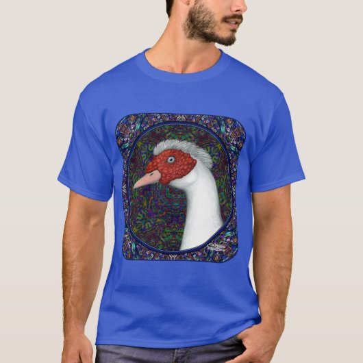 Muscovy-Enten-Kopf-Weiß T-Shirt (Vorderseite)