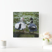 Muscovy-Enten Quadratische Wanduhr (Zuhause)