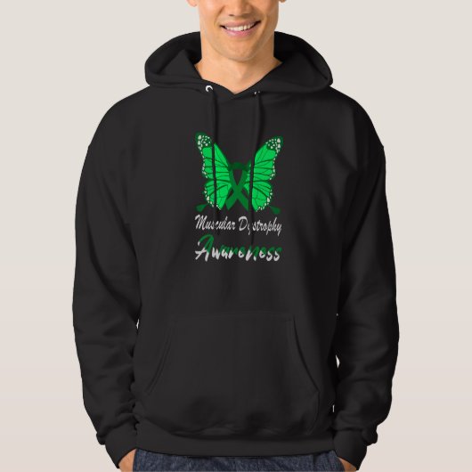 Muscular Dystrophy Awareness Butterfly Green Ribbo Hoodie (Vorderseite)