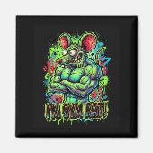 Muscular Gym Rat Bodybuilder Graffiti Workout Fitn Magnet (Vorne)