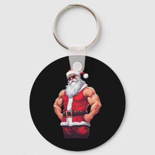 Muscular Santa Claus Bodybuilding Fitness Gym Chri Schlüsselanhänger