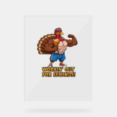 Muscular Turkey Gym Champion Funny Erntedank Cl Acrylschild (Vorderseite)