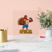 Muscular Turkey Gym Champion Funny Erntedank Cl Acrylschild (Hochzeit)
