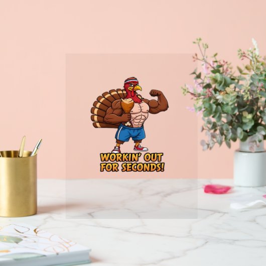 Muscular Turkey Gym Champion Funny Erntedank Cl Acrylschild (Hochzeit)