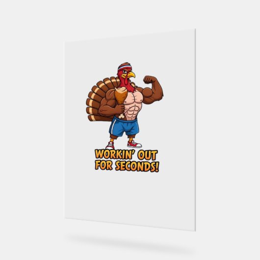 Muscular Turkey Gym Champion Funny Erntedank Cl Acrylschild (Winkel)