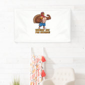 Muscular Turkey Gym Champion Funny Erntedank Cl Banner (Insitu)