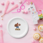 Muscular Turkey Gym Champion Funny Erntedank Cl Pappteller (Party)