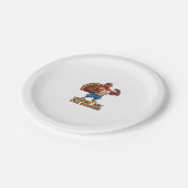 Muscular Turkey Gym Champion Funny Erntedank Cl Pappteller (Schrägansicht)