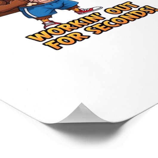 Muscular Turkey Gym Champion Funny Erntedank Cl Poster (Ecke)