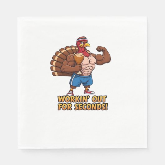 Muscular Turkey Gym Champion Funny Erntedank Cl Serviette (Vorderseite)