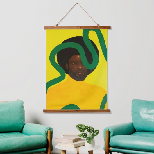 Muse #4 wandteppich mit holzrahmen (Wohnzimmer)