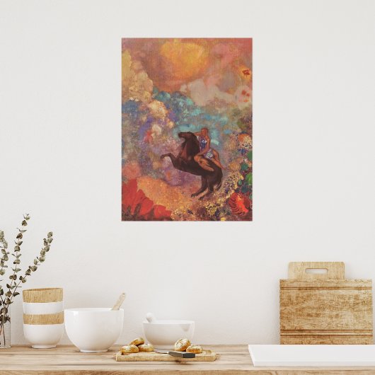 Muse auf Pegasus, Odilon Redon Poster (Küche)
