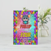 Muse Custom Charakter Geburtstag einladen Einladung (Stehend Vorderseite)