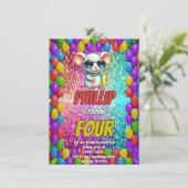 Muse Custom Charakter Geburtstag einladen Einladung (Stehend Vorderseite)