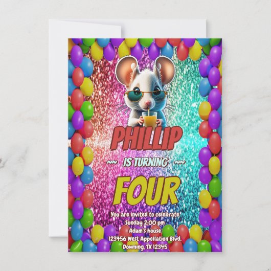 Muse Custom Charakter Geburtstag einladen Einladung (Vorderseite)