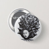 Muse in einer Muschel (Surrealism) Button (Vorne & Hinten)