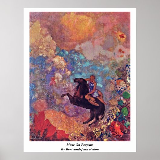 Muse on Pegasus by Bertrand-Jean Redon Poster (Vorne)