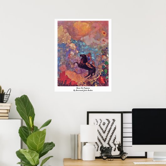 Muse on Pegasus by Bertrand-Jean Redon Poster (Heimbüro)