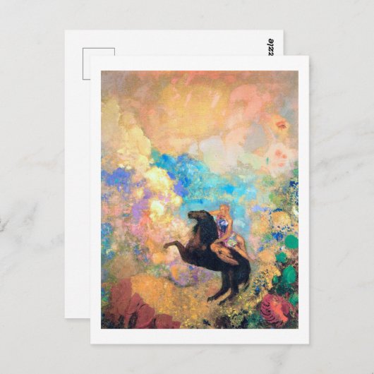 Muse on Pegasus, Redon Postkarte (Vorne/Hinten)