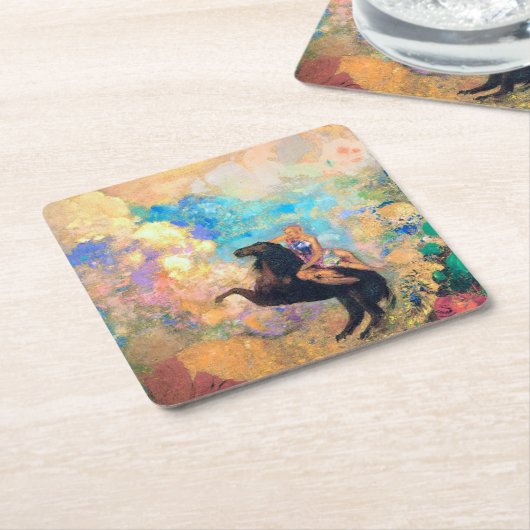 Muse on Pegasus, Redon Rechteckiger Pappuntersetzer (angewinkelt)