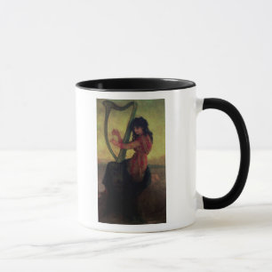 Muse, welches die Harfe spielt Tasse