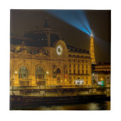 Musée d'Orsay in Paris nachts Fliese (Vorderseite)