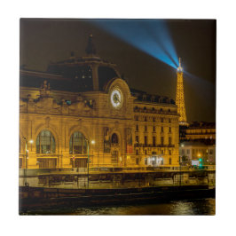 Musée d'Orsay in Paris nachts Fliese