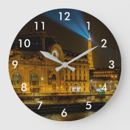 Musée d'Orsay in Paris nachts Große Wanduhr