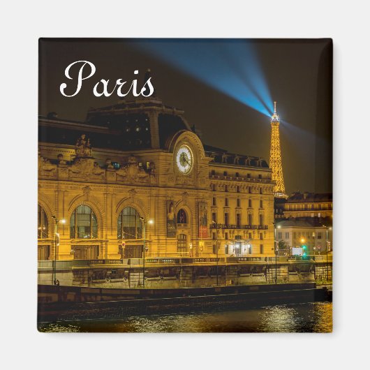 Musée d'Orsay in Paris nachts Magnet (Vorne)