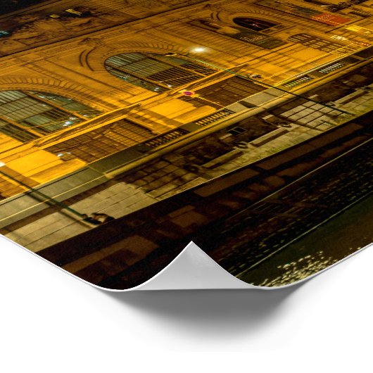 Musée d'Orsay in Paris nachts Poster (Ecke)