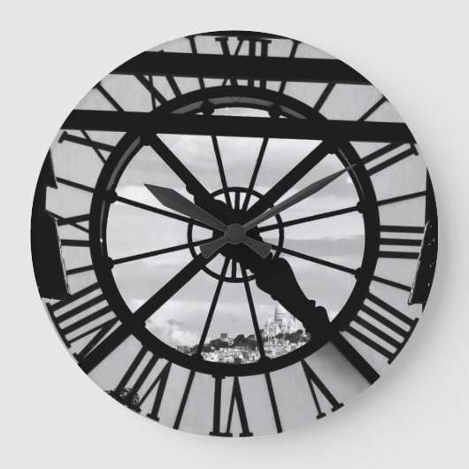 Musée d'Orsay mit Sacré Coeur Große Wanduhr (Vorderseite)