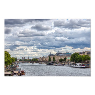 Musee d'Orsay und Seine - Paris, Frankreich Fotodruck