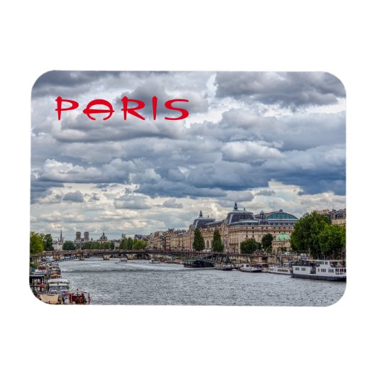 Musée d'Orsay und Seine river - Paris, Frankreich Magnet (Horizontal)