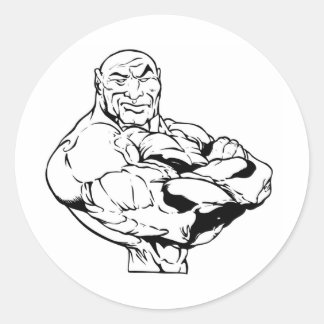 MUSELBOUND BODYBUILDING-LOGO RUNDER AUFKLEBER