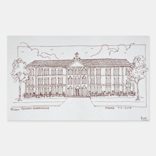 Museo Thyssen-Bornemisza | Madrid, Spanien Rechteckiger Aufkleber (Vorderseite)