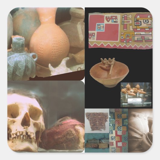 Museum Amano - Lima, Peru Quadratischer Aufkleber (Vorderseite)