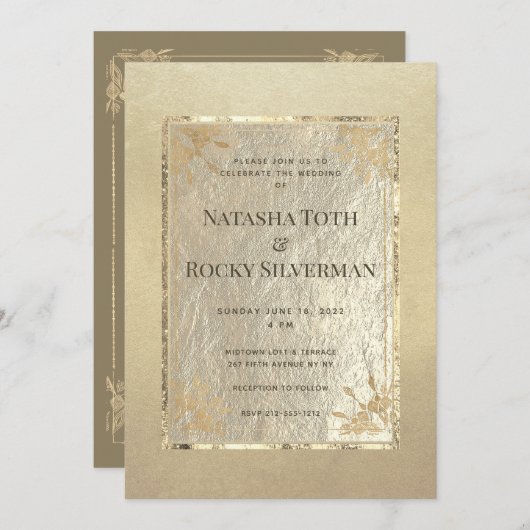 Museum Gold Affair Wedding & Party Einladung (Vorne/Hinten)