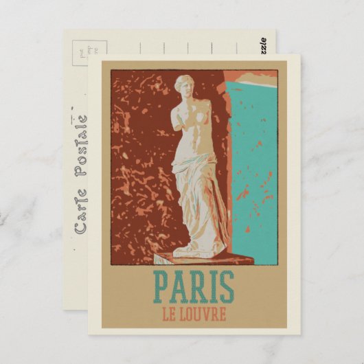 Museum Paris Louvre Illustration Frankreich Postca Postkarte (Vorne/Hinten)