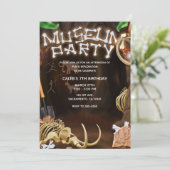 MUSEUM PARTY Dinosaurier Knochen Mystery Höhle Geb Einladung (Stehend Vorderseite)