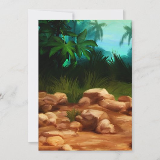 MUSEUM PARTY Dinosaurier Knochen Mystery Höhle Geb Einladung (Rückseite)