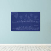 Museum Ship The Sullivans Blueprint with Brothers Leinwanddruck (Insitu (Holzboden))