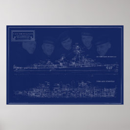 Museum Ship The Sullivans Blueprint with Brothers Poster
