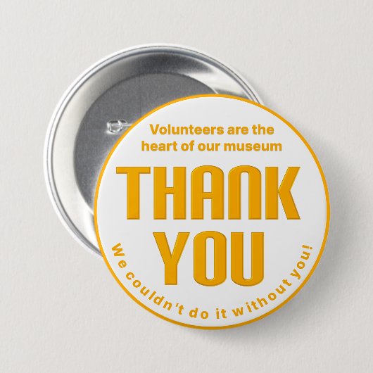 Museum Volunteer Vielen Dank Button (Vorne & Hinten)